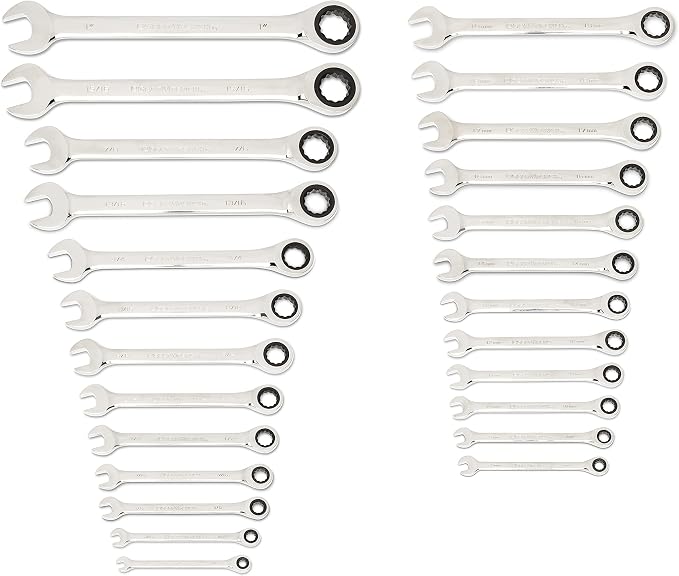 GEARWRENCH 25 Pc. Combination Ratcheting Wrench Set, SAE/MM - 86700 (Pack of 2)