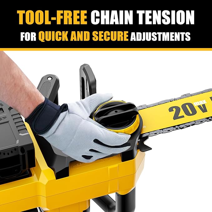 40V(20V*2) 16" Brushless Chainsaw Cordless, Electric Chainsaw Fully Compatible with Dewalt 20V MAX, Auto-Oiling, Tool-Free Tensioning, Safety Chain Brake, Batteries and Charger Not Included
