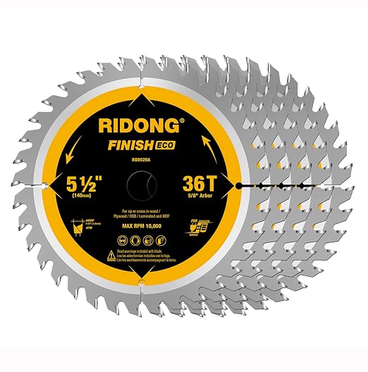 5-1/2 Inch 36 Tooth ATB Framing Circular Saw Blade, Cordless Trim Saw Blade with 5/8-Inch Arbor(5 Packs)