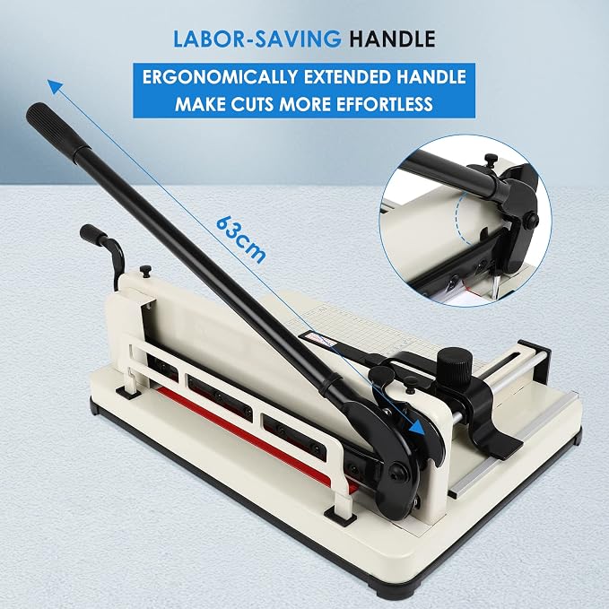 Heavy Duty Paper Cutter,17 Inch Guillotine Paper Cutter, One Replacement Blade for Free Cortadora de Papel 500 Sheets Papers, Paper Scrap Slicer Trimmer for Cardstock Cards Office Home School
