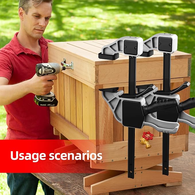 6-Pack Wood Clamps 4Pcs 12in & 2Pcs 6in for Woodworking