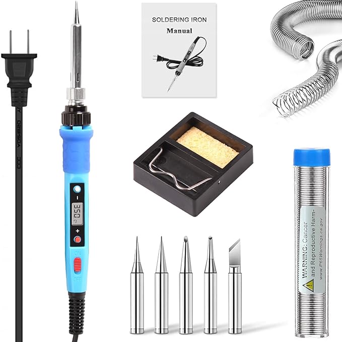 LDK 80W Soldering Iron Kit, LCD Digital Soldering Welding Tool with Ceramic Heater Stable Temperature for DIY and Professional Use