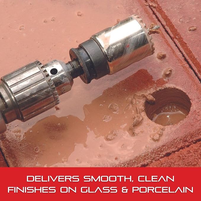 Starrett Diamond Grit Hole Saw 7/8" Dia, 1-5/8" Cutting Depth | Ideal For Drilling Small Diameter Holes, 1/2-20 Thread Size, XA1 Arbor, Non-Metallic Materials, Silver, KD0078-N