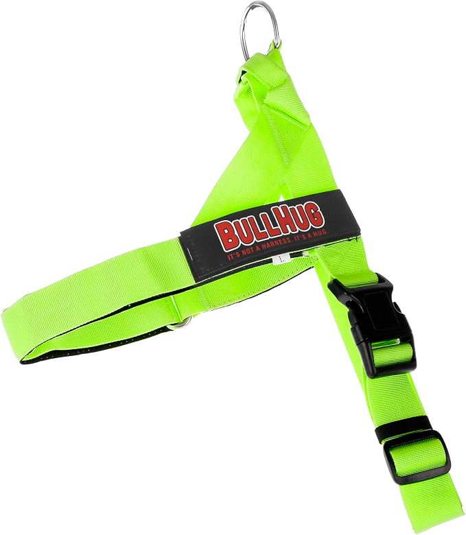 Adjustable Dog Harness– No Pull, No Choke – for English Bulldogs, French Bulldogs, Pugs & Broad-Chested Breeds – Easy, Safe Walks (NEON Green, Small)