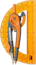 Mr. Pen- Geometry Compass and Protractor Set, 6 Inch Compass, 6 Inch Protractor, Drawing Tool for School, Clear Plastic, Easy Grip, Precision Design for Math, Art, Drafting, Architecture
