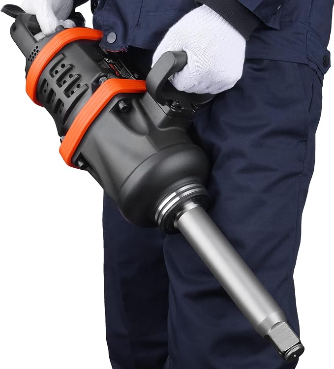 VEVOR 1 Inch Air Impact Wrench, Up to 5175 ft-lbs Beast Reverse Torque Output Pneumatic Impact w/ 8 Inch Anvil for Heavy Duty Machinery/Semi-Truck/Bus | Pneumatic Impact Gun with 8 Inch Anvil, Forward/Reverse Control, for Heavy Duty Machinery, Semi-Tru...