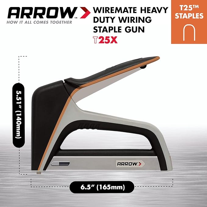 Arrow T25X Heavy Duty Staple Gun for Low Voltage Cables and Wires, Christmas and Holiday Lights, and Lighted Decorations