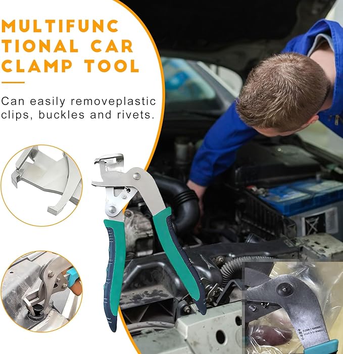 Car Clip Pliers/Disassembly Tools,Efficient Multi-Functional Automotive Snap Ring Pliers,Electrical Disconnect Pliers for Cars,Connector Separator Tool and Fuel line disconnect tool (4PCS)