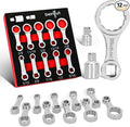 12PCS Torque Adapter Set SAE, 5/16", 3/8", 7/16", 1/2", 9/16", 5/8", 11/16", 3/4", 13/16", 7/8" Torque Wrench Extension Adapter, 3/8" Drive, 12 Point Box End, with 1/2" & 1/4" Adapters