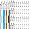 DIYSELF Exacto Knife, 4 PCS Craft Knife with 40 Exacto Blades #11, Professional Hobby Knives, Precision Knives for Crafting, Scrapbook, Modeling, Carving, Art