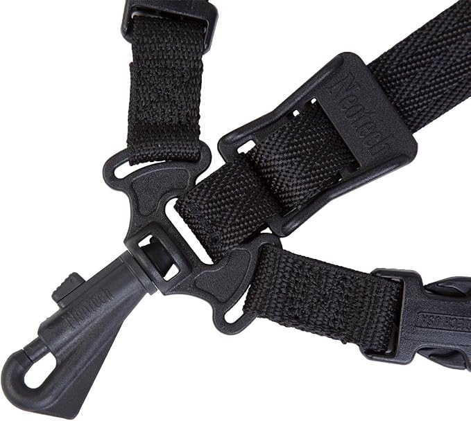 Neotech Soft Harness – Padded Shoulder Harness with Adjustable Strap Hook, Swivel Hook for Saxophone Strap, Baritone Saxophone Strap, Clarinet Neck Strap – (XL - Black) - Made in the USA