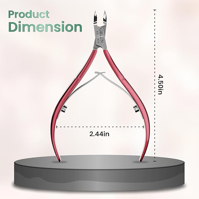 Professional Cuticle Trimmer Nail Cuticle Cutter Stainless Steel Cuticle Nippers with Sharp Blades of Cuticle Remover Clippers Manicure Tools Double Spring for Nail Care Pedicure Nail Tools (Red)