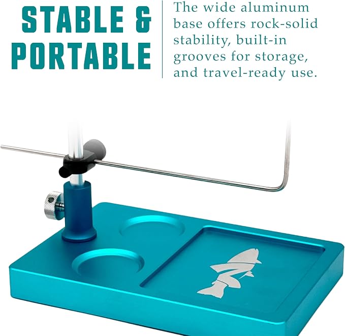 V2 Rotary Fly Tying Vise w/Travel Base, Teal Blue
