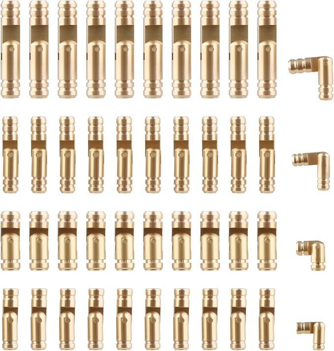 40 Pcs Mini Brass Barrel Hinges for Wooden Boxes, Hidden Cylinder Pivot Hardware for Jewelry Box, Trinket Case, Small Wood Craft Projects, Concealed 270° Rotation