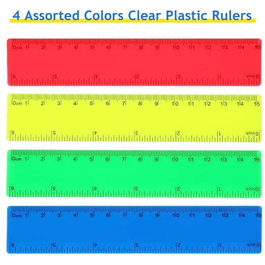 Zonon 500 pcs Rulers Bulk Plastic Flexible Straight Rulers with Inches and Centimeters First Day of School Gift for Students Back to School Office Supplies (Opaque Bright Color,6 Inch)