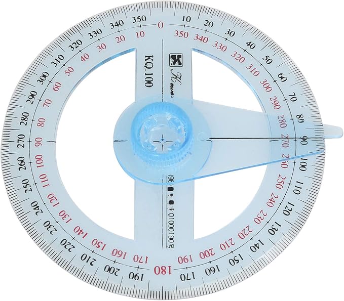 Swing Arm Protractor Plastic 4Inch 360 Degree Protractor with Swing arm