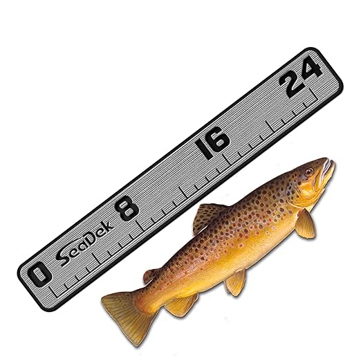 USATuff SeaDek EVA Foam Fish Measuring Ruler for Boat, Fishing, Kayak | Adhesive Backing Peel & Stick - 24" StormGray-Black