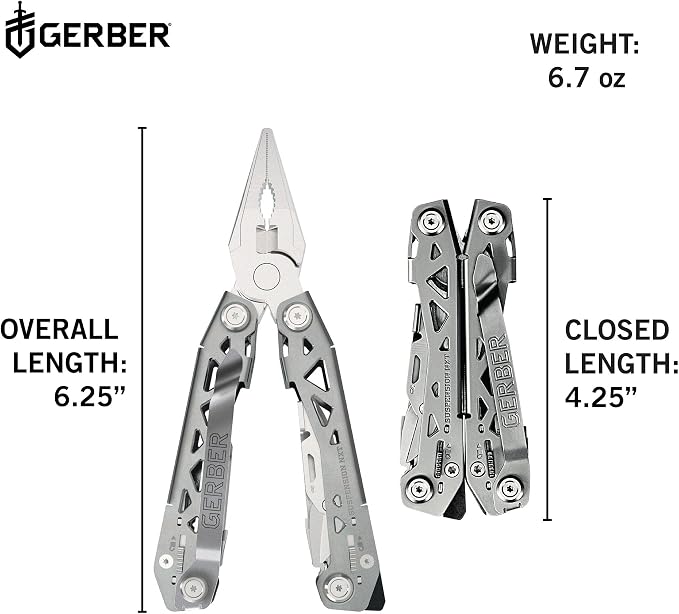 Gerber Suspension NXT 15-in-1 Multitool Pliers, EDC Knife, Stainless Steel