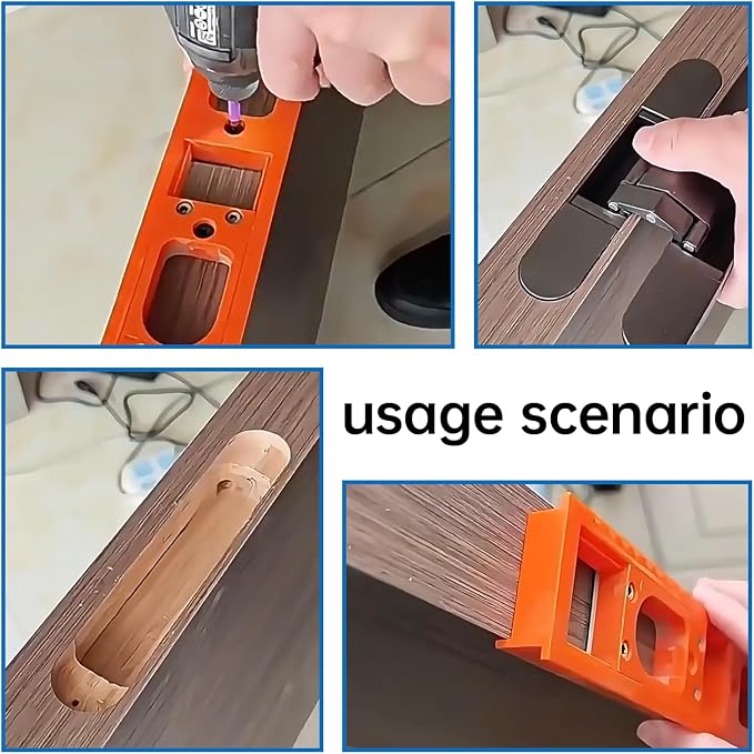 Concealed Door Hinge Installation Kit with Guide Template Jig, 5.3-7.8 Inch Door Hinge Positioning Tool, Lightweight Router Template for Woodworking, 0.98" Width