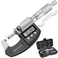 HDLKNAK Dual-Mode Micrometer, Digital Outside Micrometer Precision Measuring Tool, 0-1"/0-25 mm, Inch/Metric 0.00005"/0.001 mm, Machinist Thickness Gauge Tool, Large LCD Display with Protective Case.