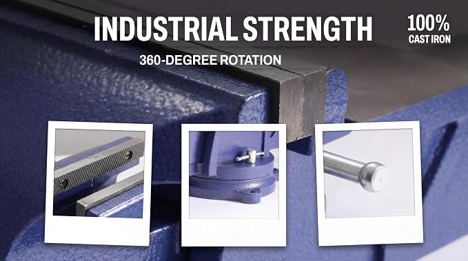 5" Homeowner's Bench Vise 360° Rotating Base,Table Clamp,4.9" Jaw Width with a 2.8" Jaw Opening,Cast Iron Workbench for Woodworking, Repair,Carving