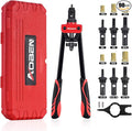 AOBEN 14" Rivet Nut Tool, Professional Hand Rivet Nut Setter Kit Labor-Saving and Compact Design Including 6 Interchangeable Mandrels 90pcs Rivnuts and 2 Mandrel Lock Pins