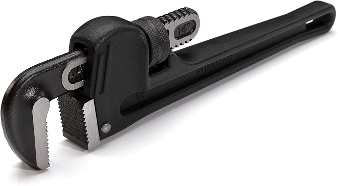 Steelman 60877 14-Inch Heavy-Duty Cast Aluminum Straight Handle Pipe Wrench
