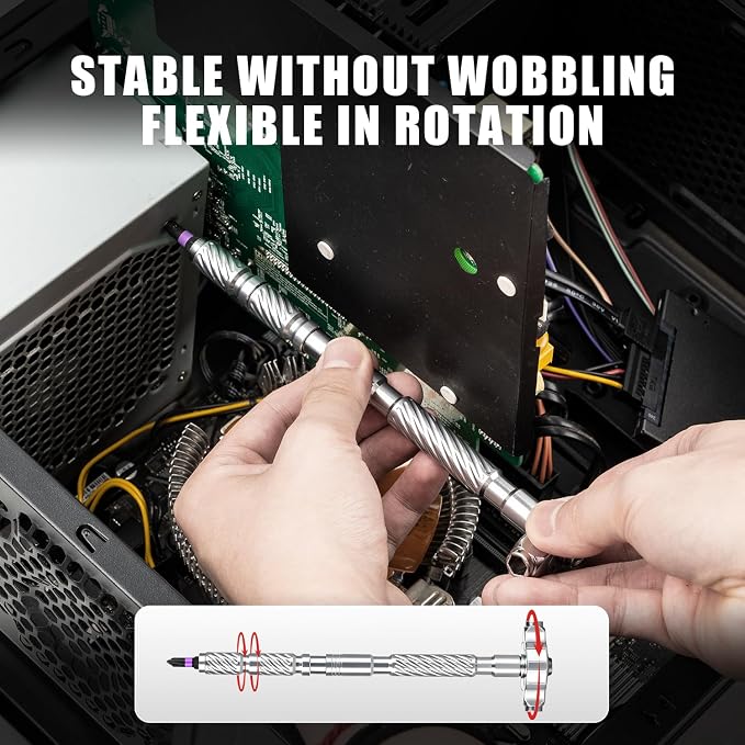 VMAN Ratchet Screwdriver Set, magnetic Screwdriver sets, S2 Steel Bits, DIY Combination Flexible Shaft, Suitable for Furniture Assembly, Precision Electrical Appliance Repair, Bicycle Tools