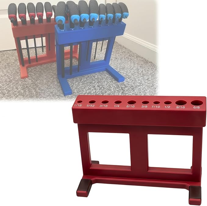 T-Handle Allen Wrench Holder Organizer, Tool Rack Compatible with ICON T-Handle Hex Key Sets, Space-Saving Storage for Toolbox, Wall or Workbench Mount