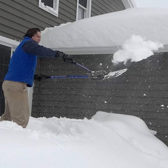Snow Joe Snow Shovel with 18-Inch Blade and Assist Handle, 3.5 Lbs - Heavy-Duty Lightweight Shoveling Tool for Ice Removal, Shovelution SJ-SHLV01