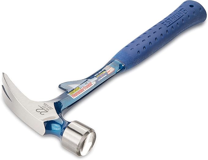 ESTWING Hammertooth Hammer - 22 oz USA Made Straight Rip Claw Hammer with Smooth Face & Shock Reduction Grip - E6-22T