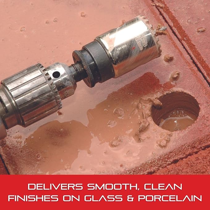 Starrett Diamond Grit Hole Saw 15/16" Dia, 1-5/8" Cutting Depth | Ideal For Drilling Small Diameter Holes, 1/2-20 Thread, XA1 Arbor, Non-Metallic Materials, Silver, KD1056-N