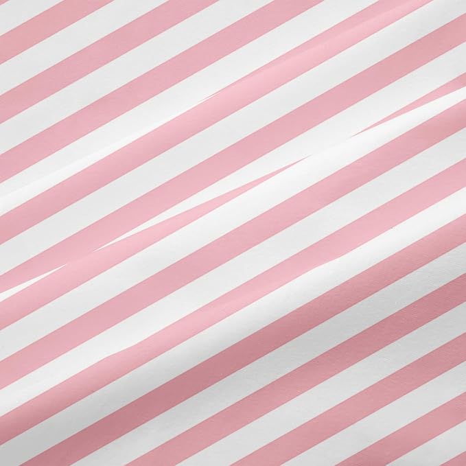 Sedefen Striped Duvet Cover King Size Pink Stripe Geometry Bedding Set for Girls 3 Pieces Soft Microfiber Reversible White Geometric Stripes Comforter Cover with Zipper Closure and 2 Pillowcases