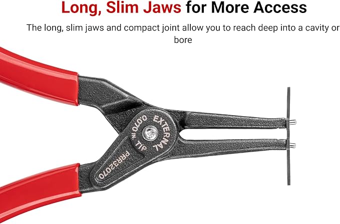 TEKTON 7 Inch External Retaining Ring Pliers Set, 2-Piece (0.070 in. Tips) | PRR90002