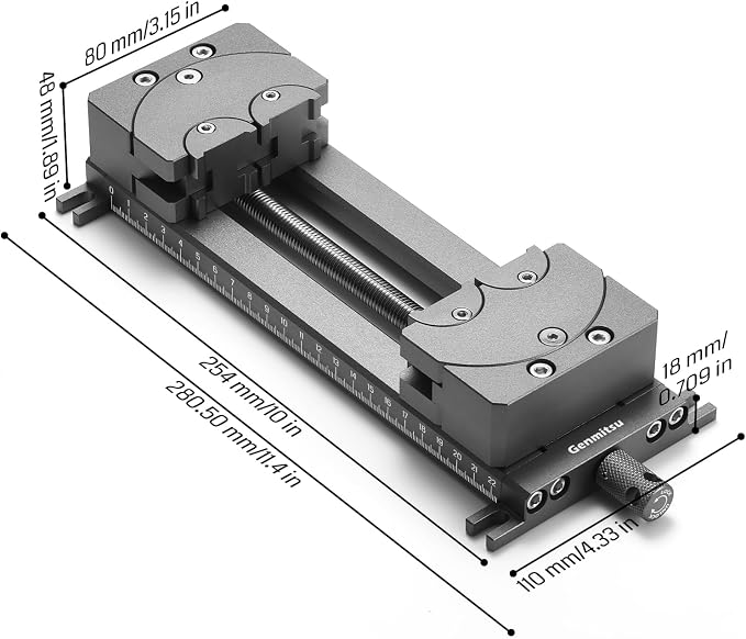 Genmitsu Fractal Vise with 100° Adjustable Jaw for Irregular Shape, 120mm Clamping Range, Dual Fixation Design for Genmitsu & Other CNC Router Machines