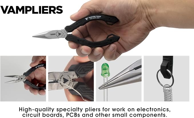 VAMPLIERS 4-PC 5" Precision Mini Pliers Set, ESD Safe, Made in Japan