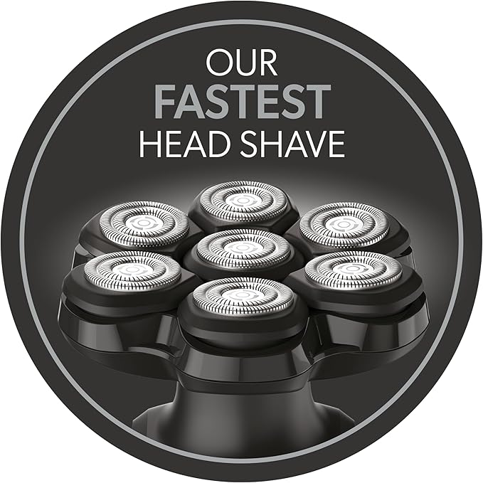 Remington Balder MAX Head Shaver for Bald Men, 7-Head Flexing Rotary Shaving System, Cordless Wet & Dry Head Razor, Waterproof, 70-Min Runtime, Rechargeable