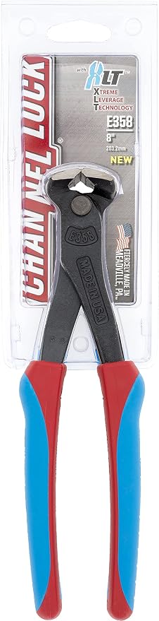 Channellock 358CB 8-Inch End Cutting Plier with Code Blue Comfort Grips