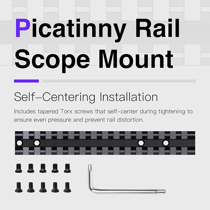 KPY Picatinny Rail Scope Mount for Remington 700, 722, 40X Short Action Style Receivers | 20 MOA | Includes Torx Screws & Wrench