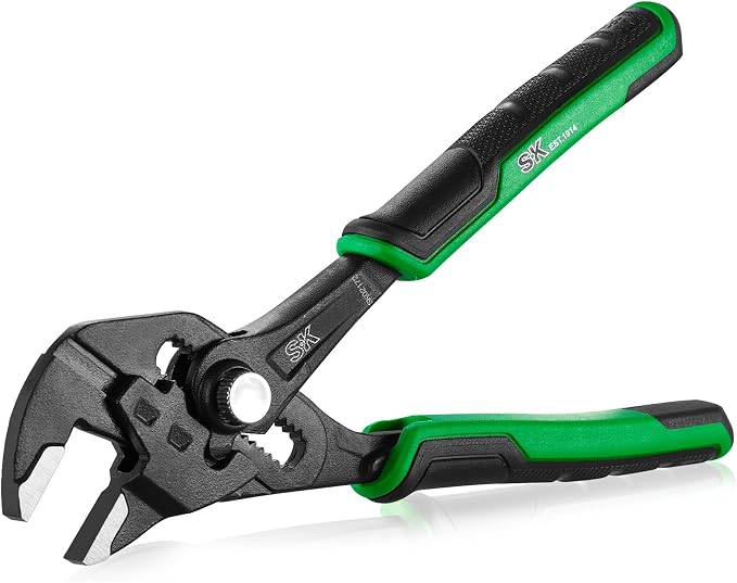 SK 6" Pliers Wrench, Smooth Parallel Jaw, Water Pump Pliers, CR-V Steel | Groove Joint Pliers, Adajustable 14 Positions Up to 1" Jaw Capacity, Ergonomic Anti-slip Handle for Comfortable Grip
