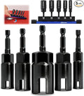 5-Piece Wing Nut Driver Set (10mm,12mm,14mm,16mm,18mm) with Magnetic Aluminum Storage Rail, 1/4" Hex Shank Wing Nut Driver Bit Set, Metric Wing Nut socket Set for Wing Nut, Eye Bolt, Wire Twisting