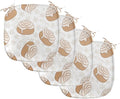 Lunarable Cinnamon Chair Seating Cushion Set of 4, Floral Pattern with Floating Tasty Rolls Dessert Bakery Themed Pattern, Anti-Slip Seat Padding for Kitchen & Patio, 16"x16", Sand Brown Champagne