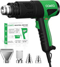 Heat Gun 1800W Fast Heating 122℉-1202℉ Heavy Duty Hot Air Gun Variable Temperature Control Overheat Protection 2 Speed Air Flow with 4 Nozzles for Crafts, Shrinking Tubing, Vinyl Wrap (SG-1004)