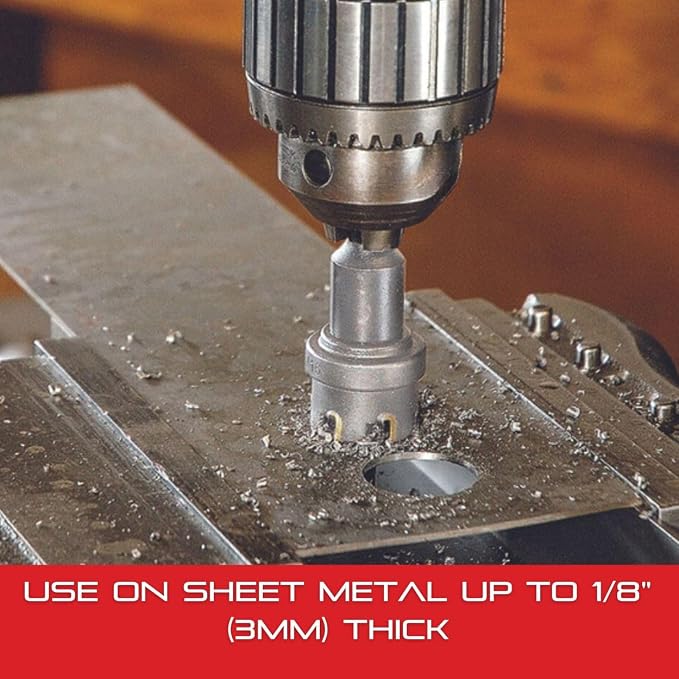 Starrett Tungsten Carbide Tipped Stainless Steel Sheet Metal Hole Saw - Ideal for Stainless, High Alloy Steel, Non-Ferrous Metals, Reinforced Fabrics - 5/8'' Diameter - SM16