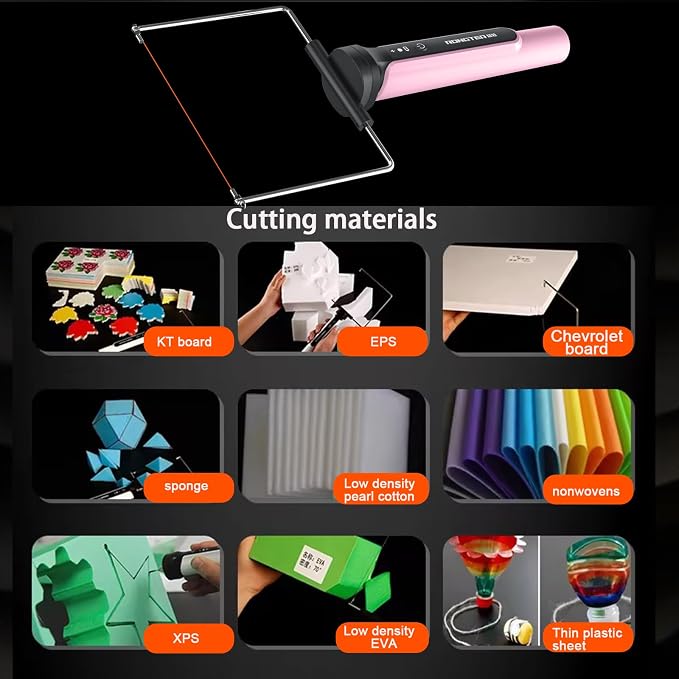 4 in 1 Hot Wire Electric Foam Cutter Kit, Styrofoam Cutting Tool 15W/ 6V with Case, Heated Foam Carving Knife Kit (Toolbox Pink)