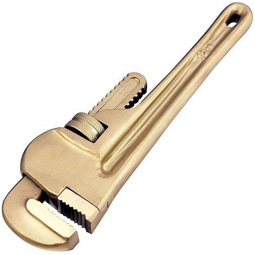CS Unitec | Non-Sparking Pipe Wrench | American Type | 24 in. | Max Dia. 3 in. | TUV Certified | Aluminum Bronze | Non-Magnetic | Corrosion Resistant | EX502-24A