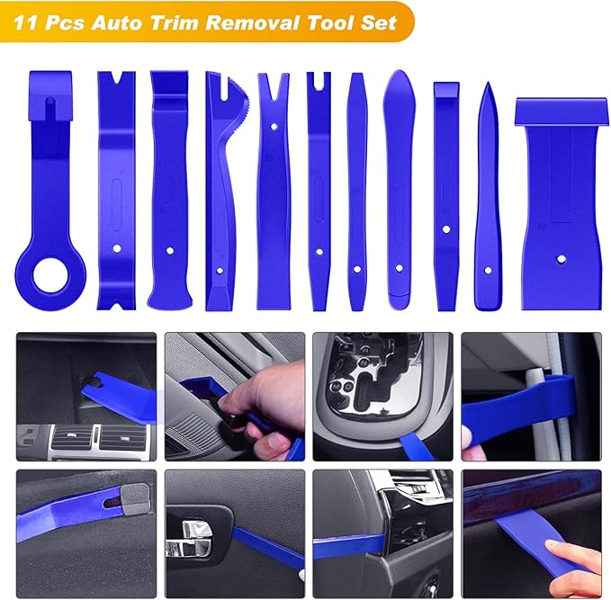 GOOACC 88Pcs Trim Removal Tool, Auto Push Pin Bumper Retainer Clip Set Fastener Terminal Remover Tool Adhesive Cable Clips Pry Kit Car Panel Radio Removal Auto Clip Pliers