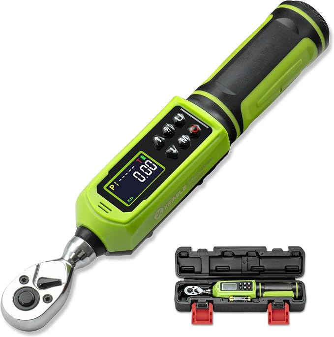 Digital Torque Wrench 1/4" Drive-4-266In.Lb for Bike Motorcycle | Electric Torque Wrench(0.45-30N.m),Vibration Buzzer LED Indicator,±2% Accuracy 5 Units for Precision Parts Engine DIY