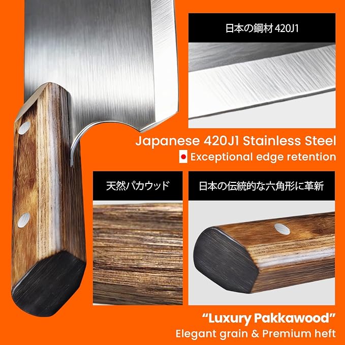 13” Sharp Pizza Cutter Rocker, 420J1 Japanese Stainless Steel Blade Slicer, Double Pakkawood Handle Pizza Knife Rocker with Protective Cover, Easy to Clean