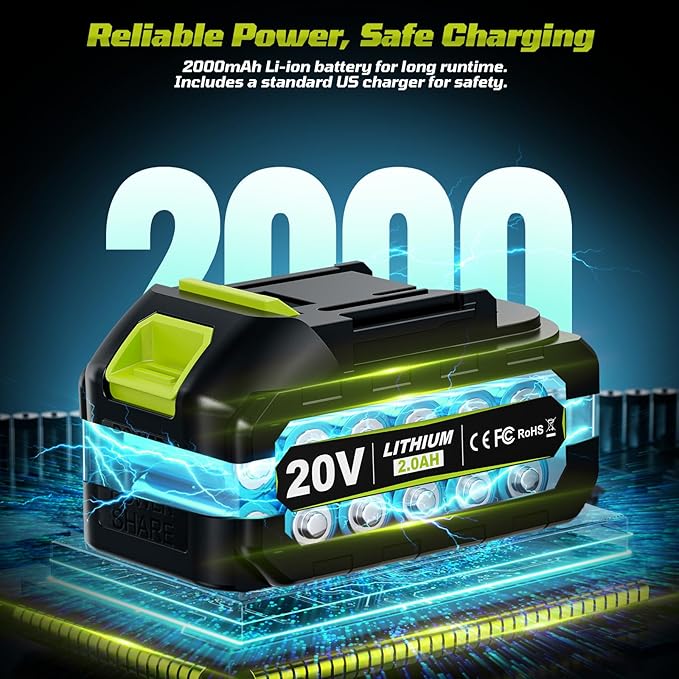 20V Cordless Drill Set,Electric Power Drill Cordless,Power Drill Drivers,Electric Screwdriver - 2.0Ah Batteries, 30Nm，21+1 Torque,2 Speed,34pcs Acessories,Built-in LED,Kit for Home,Green